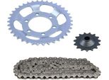 Set Di Catene 3 Pezzi Argento 15/38 Denti Per ZüNdapp Super Combinette Tipo 517-08L0 (Motore 266-53L0)
