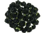 Rosen Aperto 20Mm 50Pcs Scrapbooking Fiori Di Carta Di Gelso Fiori, Nero