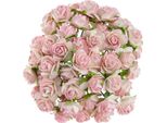 Rosen Aperto 20 Mm 50 Pezzi Fiori Di Carta Di Gelso Per Scrapbooking, Rosa-Crema