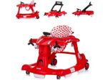 Chipolino Girello Airplane 3 In 1 Girello, Musica, Giocattolo Push-Along Rosso