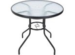Tavolo Da Giardino In Metallo Con Piano In Vetro Rojaplast Zwmt Ø 80 Cm