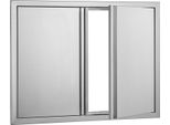 Succebuy Porta Di Accesso Al Barbecue, 787 X 609 Mm, Doppia Porta Per Cucina Esterna, Porta In Acciaio Inox Da Incasso, Porta Verticale A Parete Con Maniglie A Scomparsa Per Isola Barbecue, Postazione Barbecue, Armadietti Da Esterno
