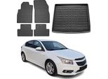 Set Di Tappetini E Rivestimenti Per Il Bagagliaio Per Chevrolet Cruze 5 Porte 2011-2016 In Gomma Tpe