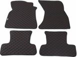 2017-2024 Audi Q5 Fy Tappetini In Similcuoio Rossa Tappetini In Similcuoio Nera 4 Pz