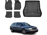 Set Di Tappetini E Fodere Per Bagagliaio Omac Per Audi A4 B5 Avant 1994-2001 Gomma 5X