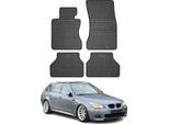 2003-2010 Bmw Serie 5 E60 E61 Limo Touring Tappetini In Gomma Nera 4 Pz