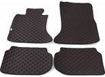 2010-2017 Bmw Serie 5 F10 Tappetini In Pelle Finta Rossa Similcuoio Nera 4 Pz