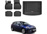 Set Di Tappetini E Fodere Per Bagagliaio Omac Per Bmw Serie 2 F45 2014-2024 In Gomma Nera 5X