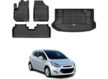 Omac Set Di Tappetini E Fodere Per Il Bagagliaio Per Hyundai Ix20 2010-2019 In Gomma Nera 4X