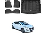 Omac Set Di Tappetini E Fodere Per Il Bagagliaio Per Hyundai I30 2011-2017 In Gomma Nera 4X