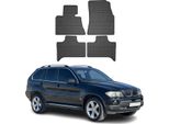 1999-2006 Bmw X5 E53 Tappetini In Gomma Nero 4 Pezzi