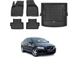 Set Di Tappetini E Fodere Per Il Bagagliaio Omac Per Volvo S40 2003-2012 In Gomma Nera 5X