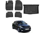 Set Di Tappetini E Fodere Per Bagagliaio Omac Per Hyundai I20 2014-2020 In Gomma Nera 5X