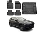 Set Di Tappetini E Fodere Per Il Bagagliaio Omac Per Volvo XC60 2017-2025 In Gomma Nera 5X