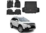 Set Di Tappetini E Fodere Per Il Bagagliaio Omac Per Chevrolet Captiva 2006-2018 In Gomma 4X