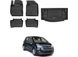 Set Di Tappetini E Fodere Per Bagagliaio Omac Per Hyundai I10 2013-2019 In Gomma Nera 5X