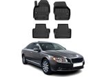 2007-2016 Volvo S80 XC70 V70 Tappetini Tpe Nero 4 Pezzi