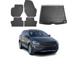 Set Di Tappetini E Fodere Per Il Bagagliaio Per Volvo XC60 2009-2019 In Gomma Nera 5X