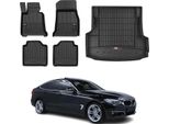 Set Di Tappetini E Fodere Per Bagagliaio Omac Per Bmw Serie 3 F34 2013-2020 In Gomma Nera 5X