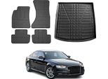 Set Di Tappetini E Rivestimenti Per Il Bagagliaio Per Audi A4 Berlina 8K2 B8 2008-2015 Gomma 5X