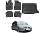 Set Di Tappetini E Fodere Per Bagagliaio Omac Per Hyundai I30 2007-2012 In Gomma Nera 5X