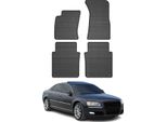 2002-2010 Audi A8 D3 Tappetini In Gomma Nera 4 Pz