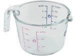 Messbecher EMSA Prep&Bake, transparent, H:11cm Ø:15,8cm, Glas, Messbecher, doppelte Skalierung f. feste & flüssige Zutaten, Ausgießlippe