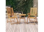 The Living Store Sedie Da Giardino Regolabili 2 Pz. Legno Massiccio Di Acacia
