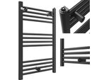 Radiatore Da Bagno Granitan | Puerto - 80/50 Cm - Nero - Design Moderno - Scaldasalviette
