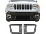 Modanature Griglia Radiatore Modanature Griglia Per Jeep Renegade 2015-2019 Cromo Abs Dark 2X