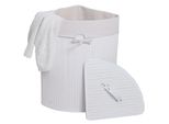EckwäSchekorb MCW-C21, Laundry WäSchebox WäSchesammler WäSchebehäLter, Bambus 61X48X35Cm 50L ~ Weiß