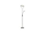 Brilliant Lampe Demian Led Deckenfluter Lesearm Eisen/Chrom 1X 18W Led Integriert Smd, 1600Lm, 3000K Fluter Und Lesearm üBer Drehdimmer Einstellbar LäNge Der Zuleitung: Ca. 1,8M