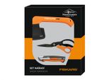 Set Regalo Fiskars Per Il Fai Da Te Forbici Multifunzionali + Ascia X5 + Coltello Da Taglio Carbonmax 10763