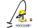 Karcher Dulkių Siurblys Karcher DrėGno Ir Sauso Valymo Dulkių Siurblys Wd 3 S V-17/4/20 + 4 Fb 1000 Vatų Siurbimo Galia 230 W Talpa 17 L TriukšMas 74 Db Geltona Svoris 4,8Kg 1.628-152.0