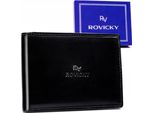 Rovicky | Classic, Portafoglio Da Uomo, In Pelle, Senza Chiusura, Nero, 12,5X9,5 Cm