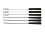 Kela Forchetta Per Fonduta Morena 6 Pezzi Acciaio Inox Plastica Nera KL-79314