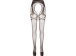 Cottelli Legwear - Collant A Rete Neri Con Giarrettiera Senza Cavallo S/M