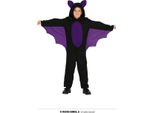 Costume Da Pipistrello Halloween Nero Viola Bambini Tuta Con Cappuccio Orecchie Ali Tuta Con Cappuccio Disegno Animale A Tema Carnevale, Taglia: 98/104 Colore: Nero