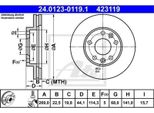 Ate Disco Freno Articolo: 24.0123-0119.1