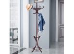 Costway 184Cm Appendiabiti Con Portaombrelli E 12 Ganci Appendiabiti Appendiabiti In Legno Per Corridoio, Soggiorno E Camera Da Letto Marrone