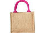 Borsa In Iuta Westford Mill / Mini Borsa Regalo In Iuta, 6 Litri (2 Pezzi/Confezione) BC4155 (Taglia Unica) (Naturale/Fucsia)