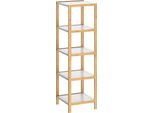 Casaria Scaffale Da Bagno & Cucina 5 Ripiani Bambù Mobile A Colonna Portaspezie Scarpiera
