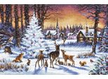 Set Per Punto Croce Letistitch "Bosco Di Natale"; Schema Contato, 46X30Cm