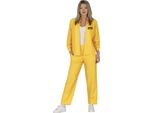 Costume Da Ladro Carnevale Giallo Manica Lunga Camicia Pantaloni Creativo Unico, Taglia: 42 - 44 (L) Colore: Giallo