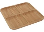 Piatto Da Portata Quadrato Per Snack, Bambù, 30 X 30 Cm, Naturale
