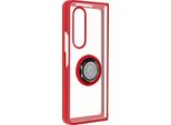 Custodia Ibrida Per Cellulare Con Supporto Ad Anello Per Samsung Galaxy Z Fold 3 - Rosso