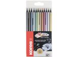 Kores BB93316 Matite Colorate Triangolari Kores "Kolores Metallic Style"", Set Da 12"