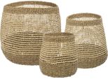 Set Di 3 Cesti Rotondi Traforati - Canna - Atmosphera CréAteur D'intéRieur