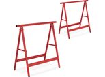 Set Di 2 Cavalletti Pieghevoli Relaxdays In Rosso