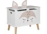 Cassapanca Per Bambini "Fox"" - Legno E Pino - Bianco - 53X54 -5 Cm. - Atmosphera Creatore D'interni"